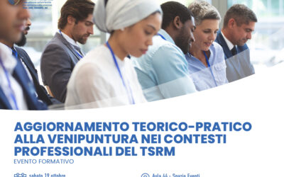 Aggiornamento Teorico – Pratico alla Venipuntura nei contesti professionali del TSRM Sabato 19 ottobre 2024 dalle 8:30 alle 17:30 – Aula 44 Spazio Eventi , ingresso via Sebastiano Caboto 44F Torino